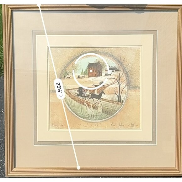 VTG 1991 P. Buckley Moss Amish Winter Scene Print Lancaster Ride Folk Art COA - Picture 7 of 10